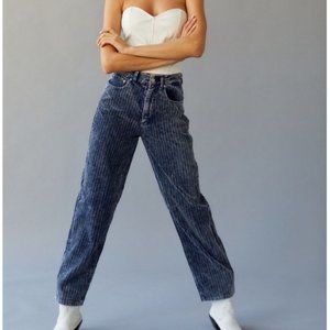 BDG High Waisted Baggy Blue Corduroy Pant